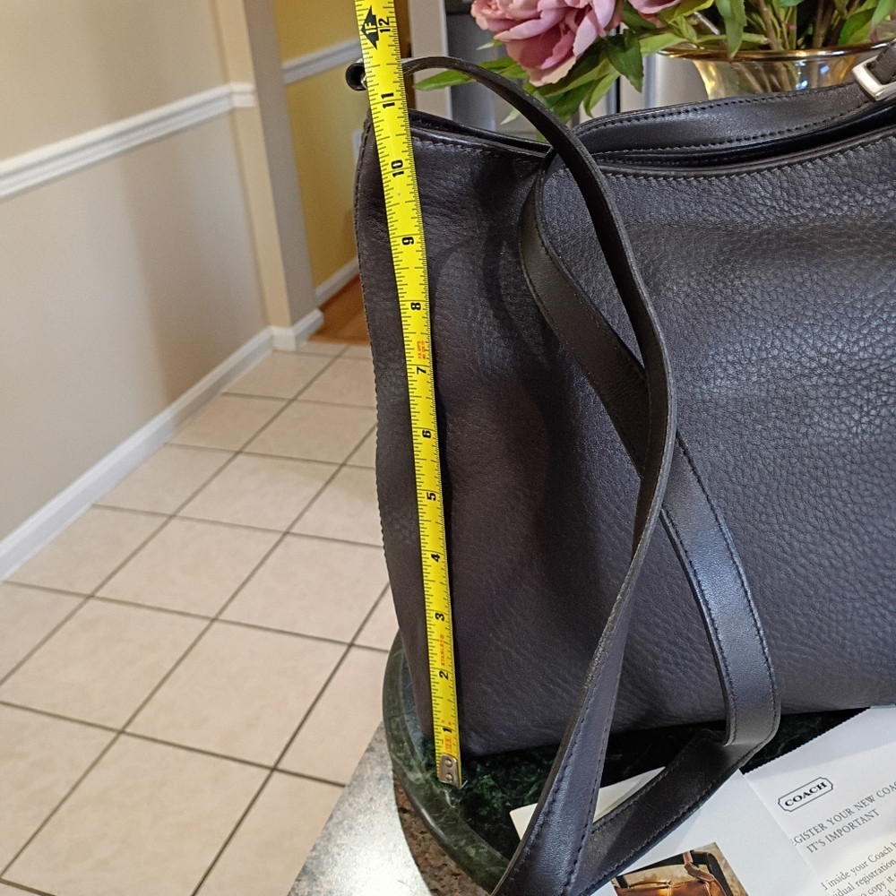 Coach Hudso Brown Pebble Leather Bucket  Shoulder Or Cross body Bag - Picture 7 of 17